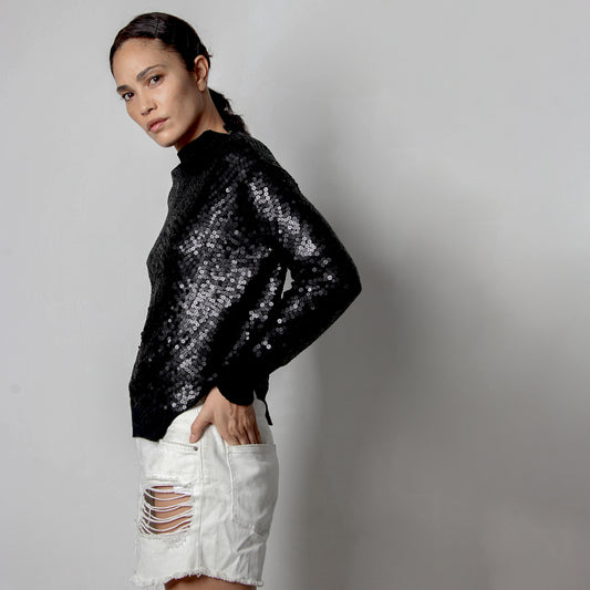 Sequin Top in Knit