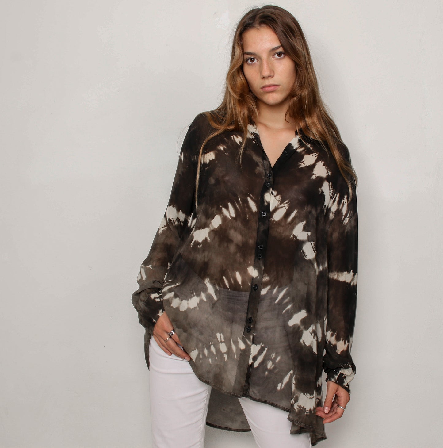 Tie dye Blouse in Viscose Georgette