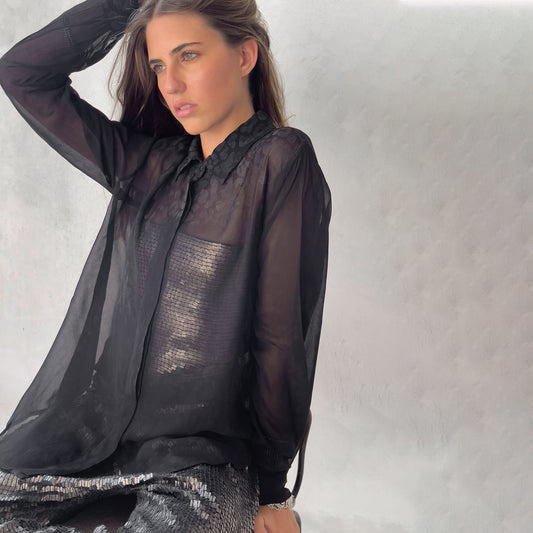 Reverse dye Blouse in Viscose Georgette